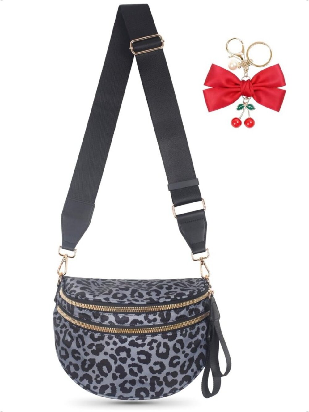 Spacious Nylon Crossbody Fanny Pack for Women | Stylish Leopard Bum Bag Wallet